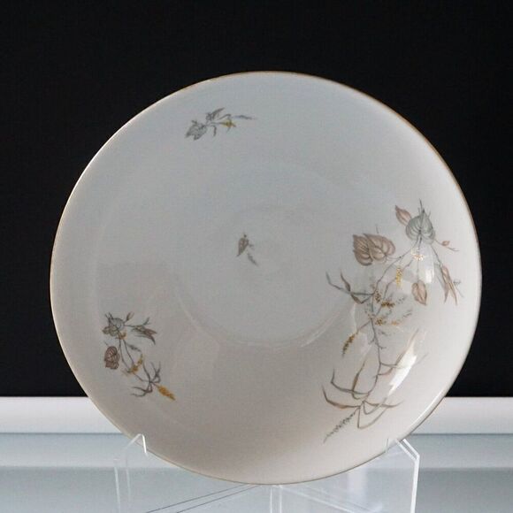 KPM Krister Germany Porcelain Serving Bowl Pattern 0683 Wheat Leaves Harvest - Picture 7 of 12